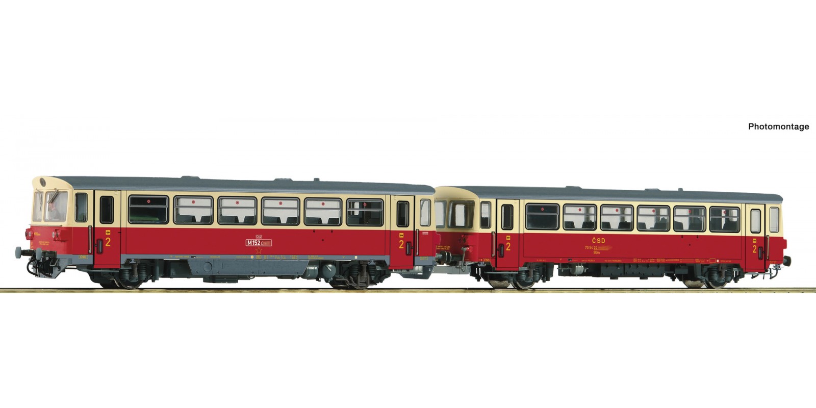 RO70373 Diesel railcar class M 152.0 and caboose, CSD